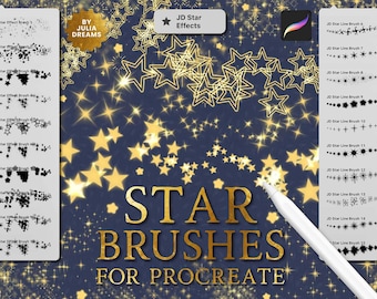 Star Effects Brushes for Procreate - Gold Star Effects - Stardust Glitter Brush Set