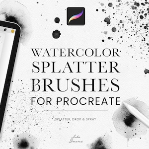 Watercolor Splatter Brushes Procreate - Painting Kit for Procreate - iPad Brushes - Watercolor Brushes -  Digital Download - Spray Drops