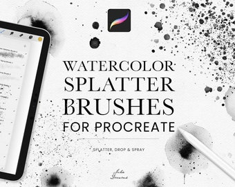 Pinceaux aquarelle pour procréer - kit de peinture pour procréer - pinceaux iPad - pinceaux aquarelle - téléchargement numérique - spray