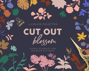 Cut Out Blossom - Digital Clipart - Individual PNG Files - Wedding Invitation - Logo PNG Elements - Branding Illustrations Tropical Flowers