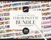 Procreate Color Palette Bundle - 234 Color Swatches iPad - iPad Lettering Illustration Procreate Tool - Floral Landscape - Digital Palettes