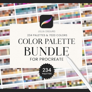 Procreate Color Palette Bundle - 234 Color Swatches iPad - iPad Lettering Illustration Procreate Tool - Floral Landscape - Digital Palettes