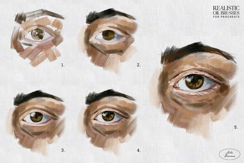 Realistic Oil Procreate Brushes - Painting Kit for Procreate - iPad Brushes - Oil Brushes - Oil Canvas Digital Download - Impasto image 5