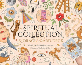 Spiritual Collection - Oracle Cards Digital Clipart - Individual PNG Files - Tarot Card Desk - Vintage Digital Paper - Oracle Deck Printable