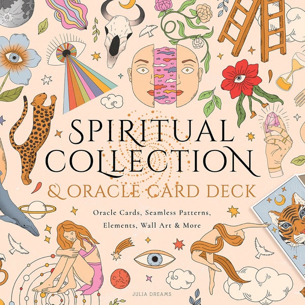 Spiritual Collection - Oracle Cards Digital Clipart - Individual PNG Files - Tarot Card Desk - Vintage Digital Paper - Oracle Deck Printable