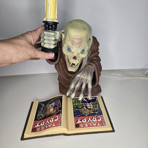 Vintage Tales From the Crypt Light Up Crypt Keeper and Book from 1990s