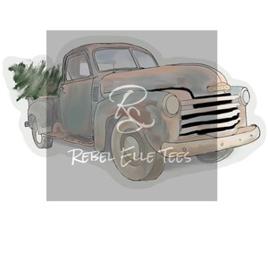 Rusty Truck PNG JPEG Christmas Winter
