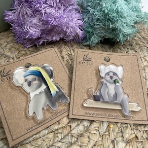 Lala the Koala - Acrylic Pin - Soft Pastel Koala Illustration - Cute Animal Badge - Jacket of Backpack Pin