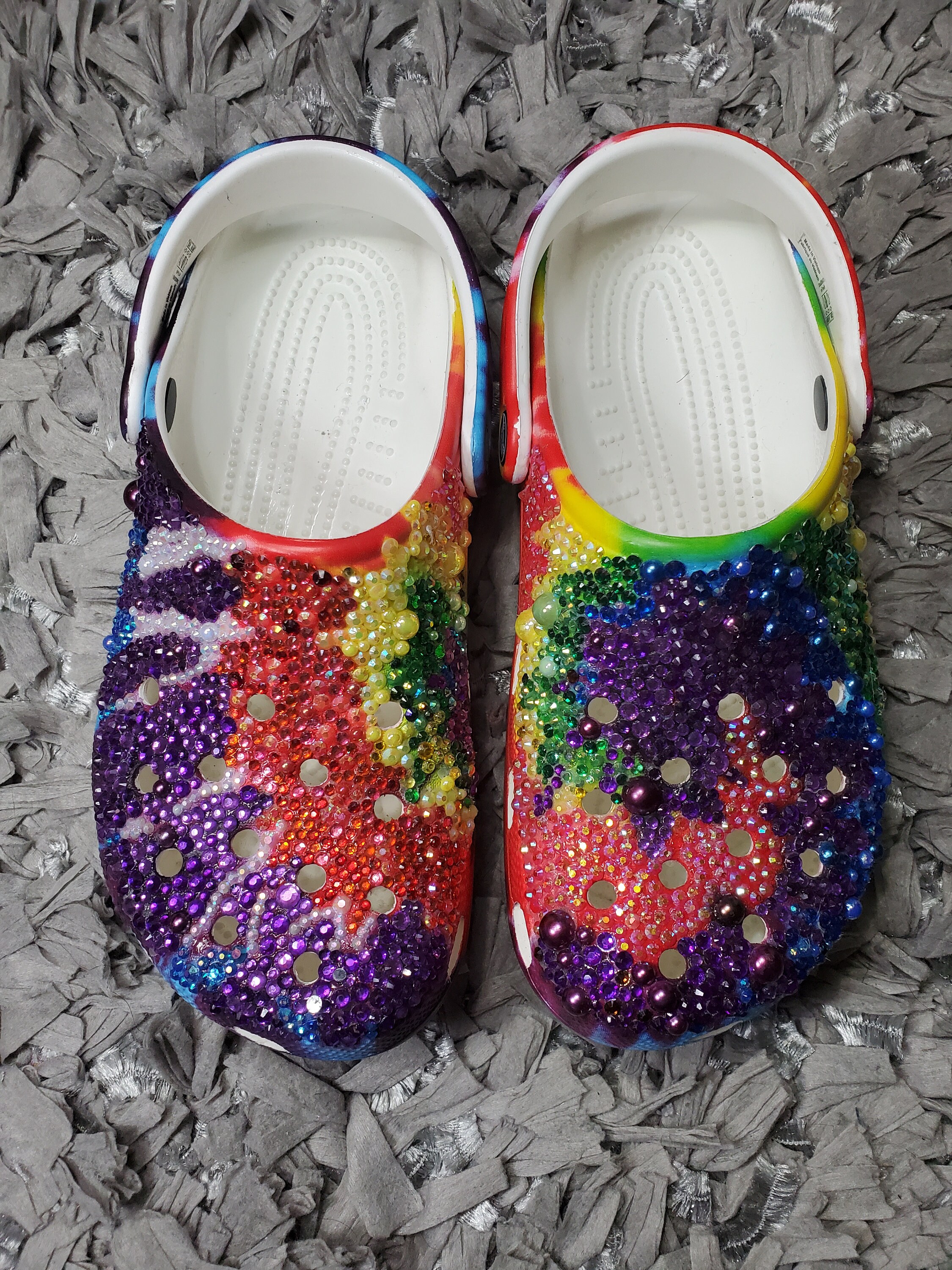 Tie Dyed Bling Crocs Please Read Complete Item Description Etsy