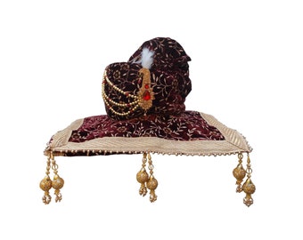 Châle et turban de mariage en velours imprimé fleur bordeaux | Turban Royal Wedding Groom Safa avec Dupatta, collection exclusive Wedding