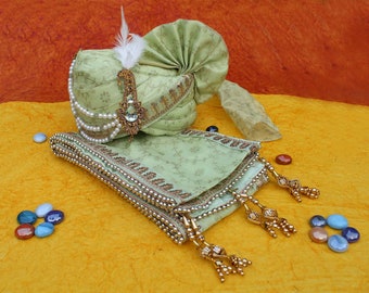 Ensemble turban et étole de mariage, accessoires de marié, Sherwani Dupatta, Indienne