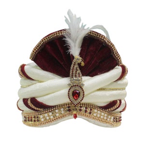 Bridegroom Turban/Safa Includes Kalangi for Indian Wedding Safa Pagri - Multicolor