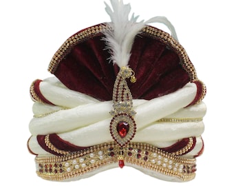 Turban/Safa de marié avec Kalangi pour mariage indien Safa Pagri - Multicolore