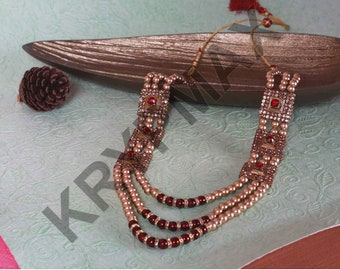 Square Brooch Three Layer Designer Groom Necklace Dulha Necklace Sherwani Mala Wedding Jewelry Indian Men Jewellery