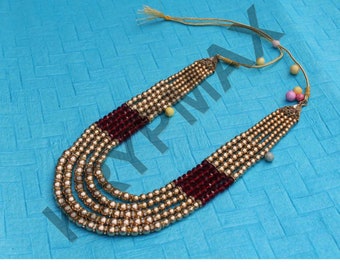 Indian Dulha Necklace/ Bridal Indian Bollywood Fashion Necklace/ Sherwani Mala/ Necklace For Groom