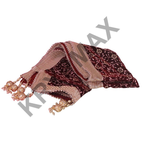 Royal Jodhpuri Style /Men's Velvet Sherwani Maharaja Shawl Dupatta with hanging Tassels for Groom /Wedding Wear Gift For Groom/ Favor Gift