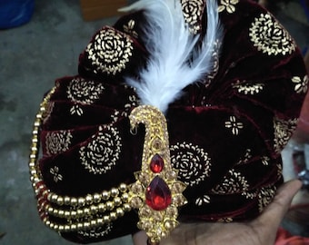 Indian Men Turban For Wedding Royal Indian Maharaja, Groom Safa Pagri, Size:- 21 Inch - Choose Your Design