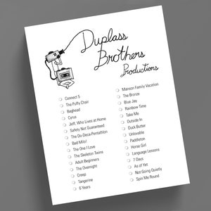 Duplass Brothers Productions film / hollywood movie checklist
