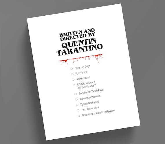 Quentin Tarantino Film Hollywood Movie Checklist