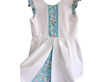 Robe de cérémonie fille en Liberty et coton