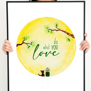 cita imprimible, descarga digital, bellas artes, hacer lo que amas, decoración de arte de pared, cita inspiradora, arte moderno, bonito regalo