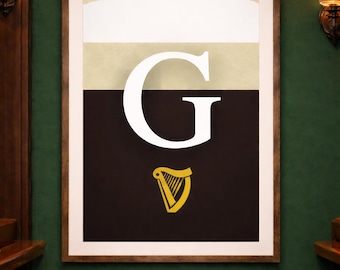Guinness Pint Art Print: Letter G Poster