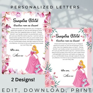 Aurora Sorpresa, anuncio de vacaciones, sorpresa que te vas a llevar, cartas editables, revelación de viaje, cartas personalizadas para viaje sorpresa