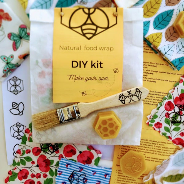 DIY Kit Beeswax/Vegan wax Wrap 3 x 25 cm | All Included + Bonus Gift