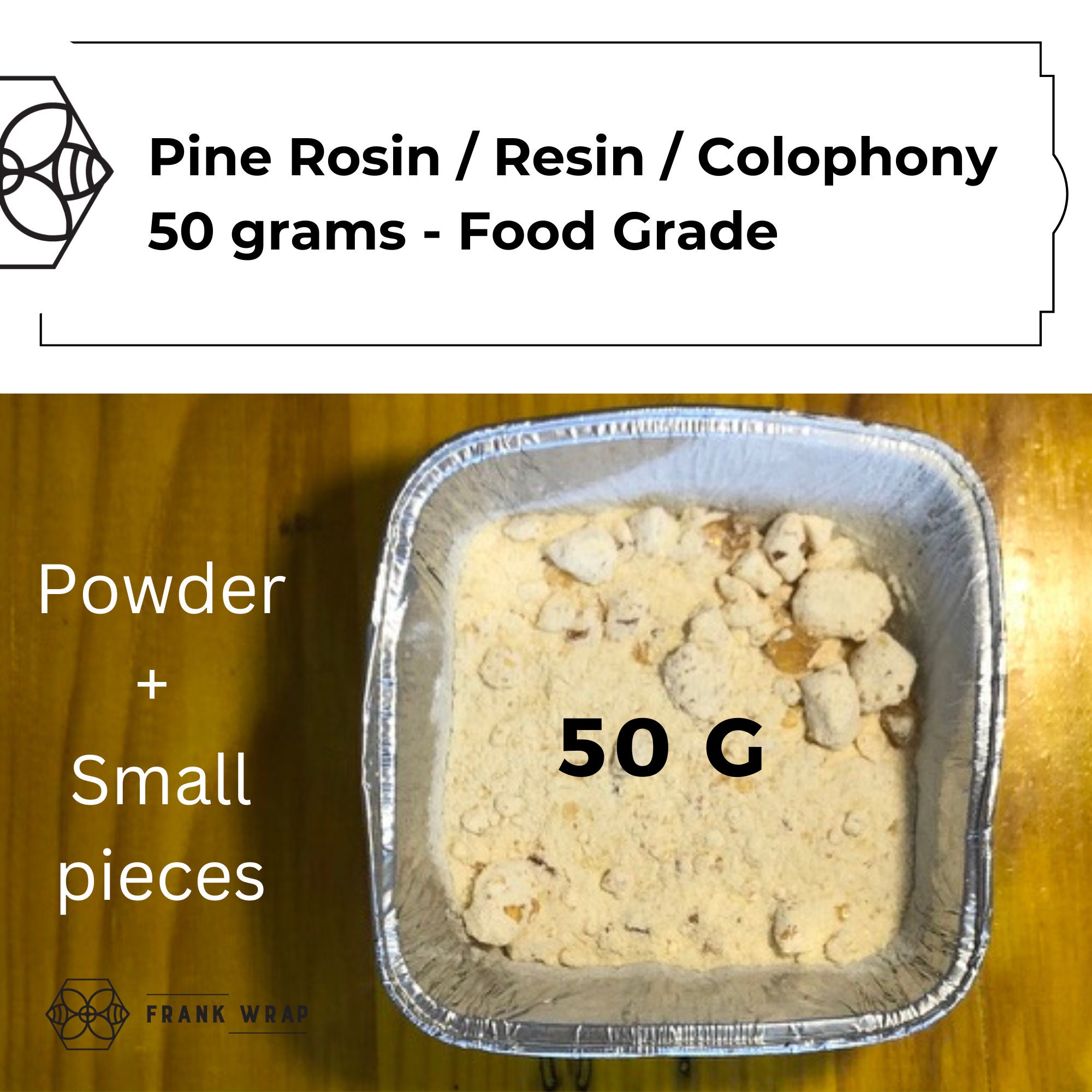 Pine Rosin / Resin / Colophony 50 Grams Food Grade 