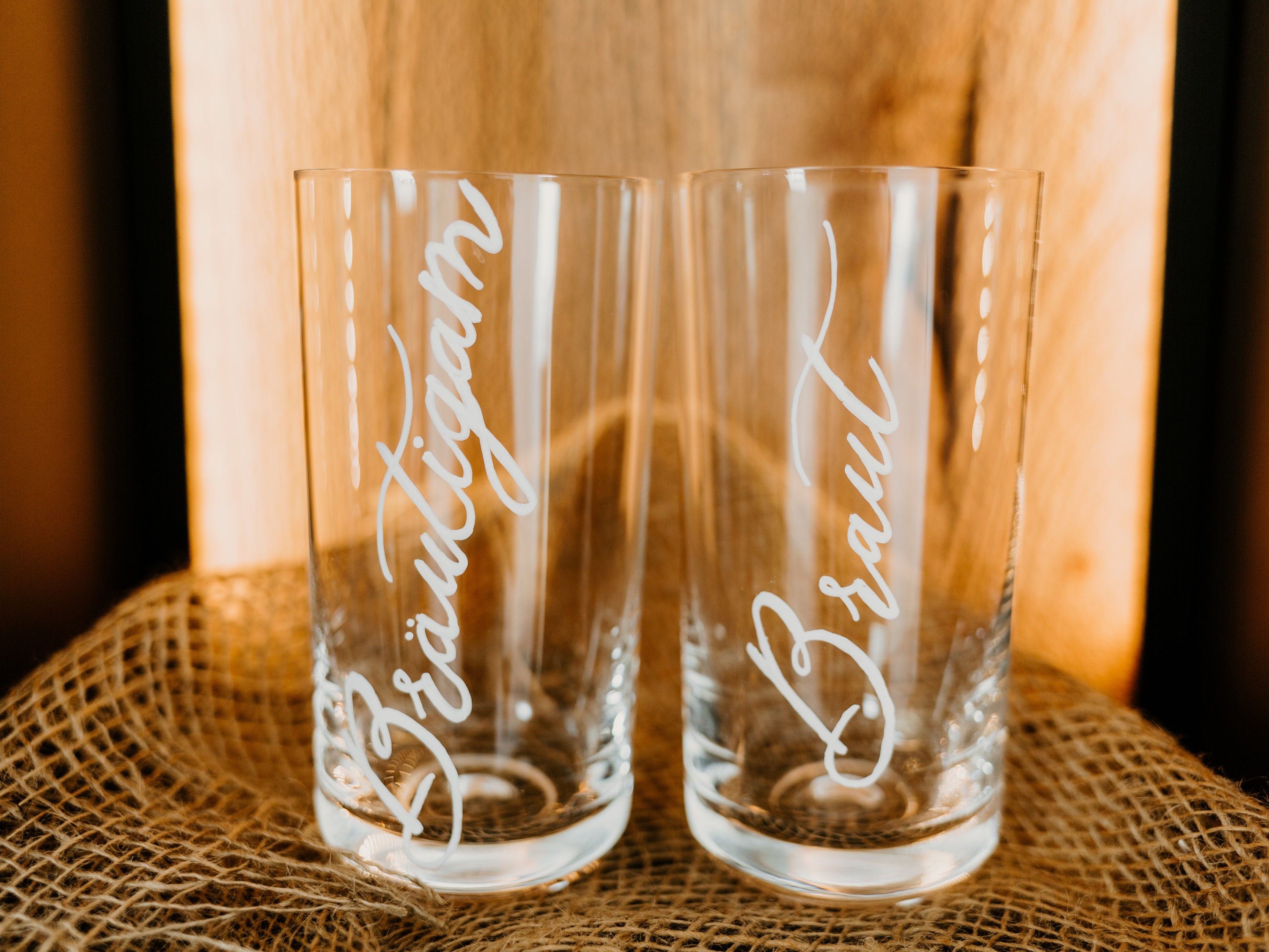 DRINKING GLASSES SET of 2 Personalized HANDLETTED Etsy