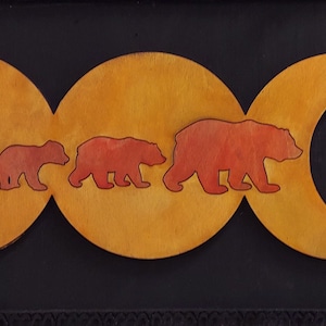 SVG - bear with cubs&#39; triple goddess side view  - For Laser cutting, cnc, plasma, cricut, 3d printing, paper crafts