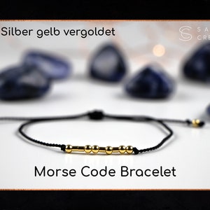 Morsecode Armband Zierliches Armband in 925 Silber, vergoldet oder rosé vergoldet Geschenk Jahrestag Hochzeitstag Bild 3