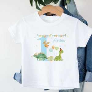 Personalised Name is One Dinosaur First Birthday (Baby Vest | T-shirt| Bodysuit  | Cake Smash | 1st birthday, boys birthday Party)