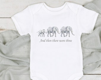 And Then There Were 3/4/5/6... Elephant Family Baby Announcement Vest (Pregnancy Reveal | New Parents | New Mum | New Dad | New Sibling)