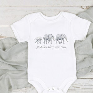 And Then There Were 3/4/5/6... Elephant Family Baby Announcement Vest (Pregnancy Reveal | New Parents | New Mum | New Dad | New Sibling)