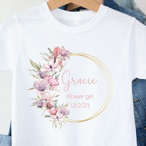Personalised Boho Wreath Flower Girl/Bridesmaid (4) T-shirt/Babygrow/Baby Vest l Wedding l Flower Girl Present l Outfit l Children Girl Baby