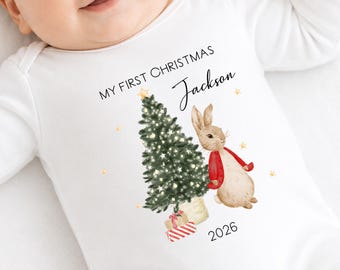 Personalised My 1st Christmas Babygrow Bib Vest