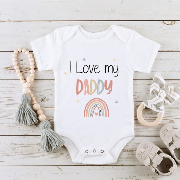 I Love My Mummy/Daddy Baby Vest Babygrow | Rainbow Baby | New Baby Gift | Baby Shower | Adoption Babygrow | Mum Dad Gift