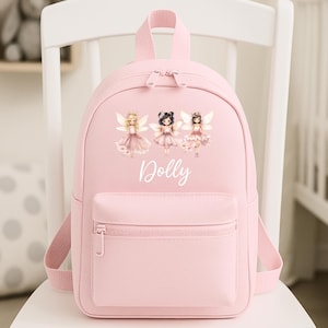 Baby Girls Backpack - Personalised Custom Name Toddler Bag for Nursery & Preschool - Printed Kids Mini Rucksack - Cute First Birthday Gift