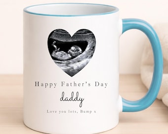 Personalised Happy Father's Day Baby Scan Mug | From Bump | Pregnancy Announcement Gift | Dad To Be