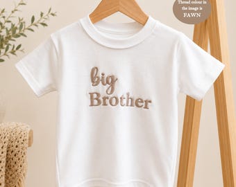 Personalised Embroidered Big Brother or Big Sister T-Shirt | Baby Announcement Newborn | Sibling Promoted To | Boy Girl Unisex