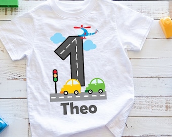 Personalised Car Birthday T-shirt/Vest | I am One Two Three Four | Birthday Boy | First Birthday | One Today | Boy Car Gift | 1st Birthday