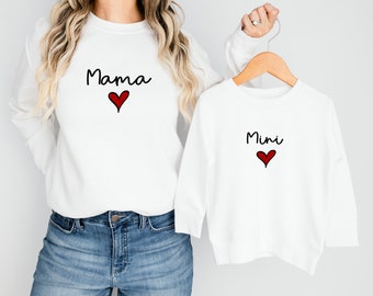 Personalised Mum & Mini Matching Sweatshirts | Baby Vest Bodysuit | Mum and Mini | Mother's Day Gift Present | From Daughter Son | Twinning