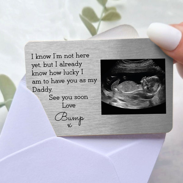 Carte/souvenir aimanté personnalisé Papa Baby Scan Love Bump | Cadeau de Noël | Papa | Cadeau nouveau papa | Cadeau de Noël pour papa | Cadeau papa