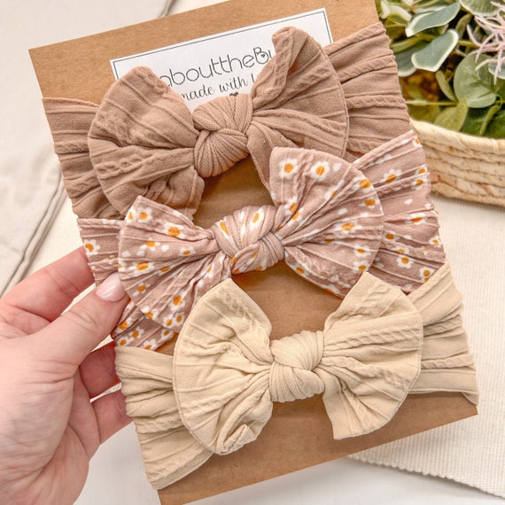Pack of 3 Baby Girl Headbands | Bow Box Bundle | Baby Bows  display picture 2