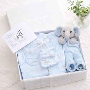 New Baby Boy Blue Clothing Gift Hamper Set | Baby Shower Present ...