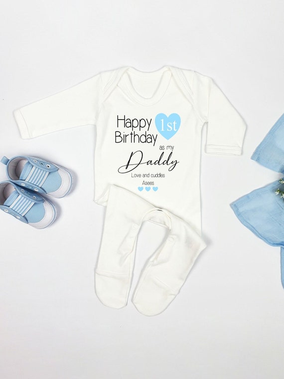 Happy Birthday 1st Birthday as My Daddy Outfit Sleepsuit 