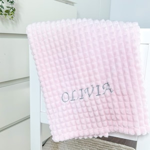 Personalised Embroidered Pink Blanket Pink Elephant Comforter Blanket Comforter & Booties Gift Set Baby Girl Babyshower Gift Newborn Blanket: Pink
