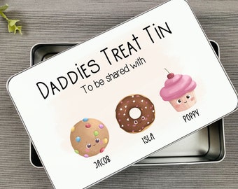 Daddie's Treat Tin | Sweeties | Father's Day Gift Present | Grandad Grandpa Dad Dadda | Personalised | New Dad Children Gift Man Mens