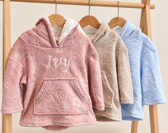 Personalised Embroidered Hooded Blanket | Embossed Toddler Snoodie | Boys Girls Unisex | Winter Christmas Gift Xmas present